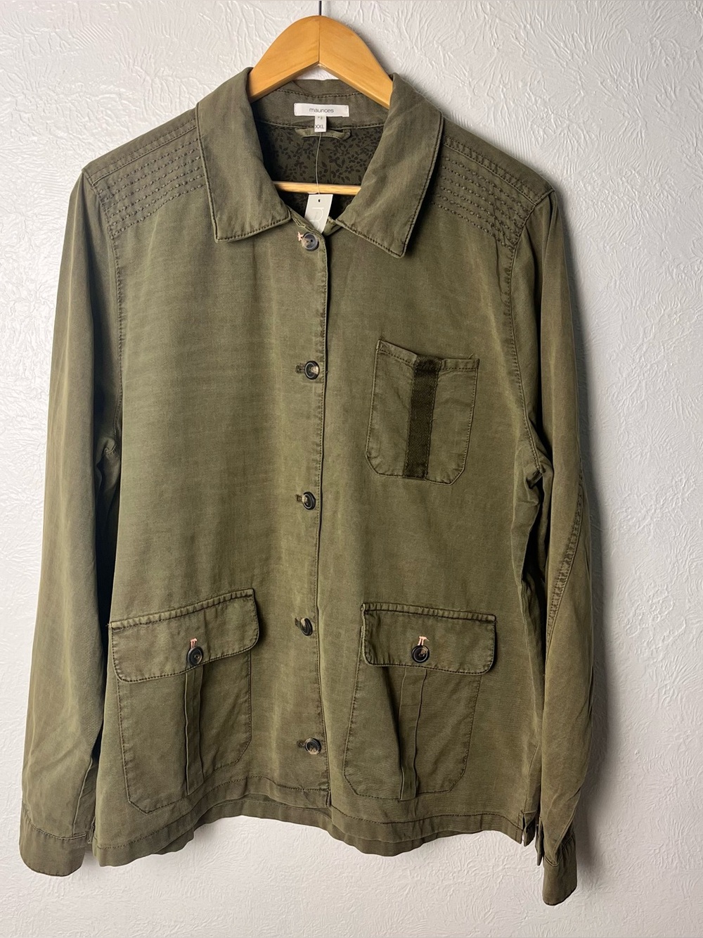Maurices Utility Shirt Jacket Womens XXL Olive Green